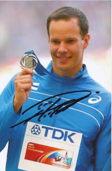 Tero Pitkämäki  Finnland  Speerwurf WM 2013 Leichtathletik Foto original signiert 