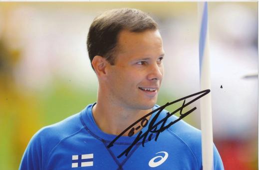 Tero Pitkämäki  Finnland  Speerwurf WM 2013 Leichtathletik Foto original signiert 
