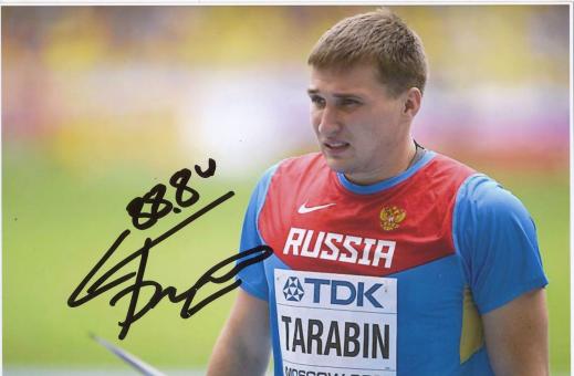 Dmitri Tarabin  Rußland  Speerwurf WM 2013 Leichtathletik Foto original signiert 