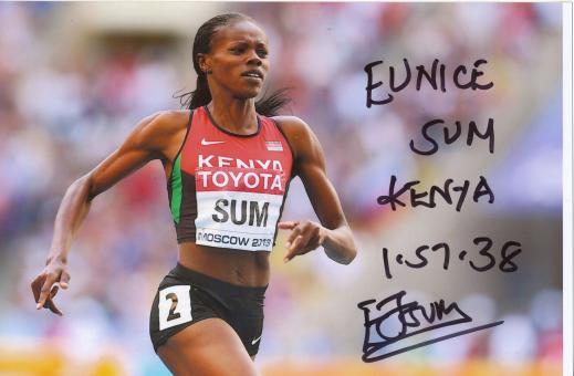 Eunice Jepkoech Sum  Kenia 800m WM 2013 Leichtathletik Foto original signiert 
