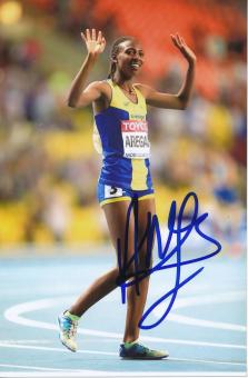 Abeba Aregawi  Schweden 1500m WM 2013 Leichtathletik Foto original signiert 