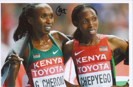 Gladys Cherono  Kenia  10000m WM 2013 Leichtathletik Foto original signiert 
