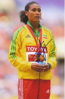 Sofia Assefa  Äthiopien 3000m Hindernis WM 2013 Leichtathletik Foto original signiert 