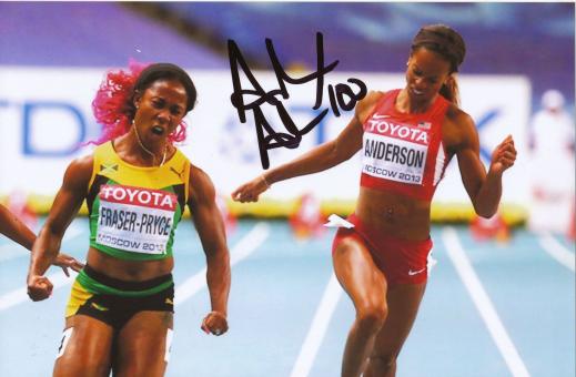 Alexandria Anderson  USA  4 x 100m WM 2013 Leichtathletik Foto original signiert 