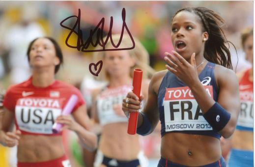 Stella Akakpo  Frankreich  4 x 100m WM 2013 Leichtathletik Foto original signiert 