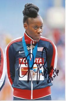 Jessica Beard  USA   4 x 400m WM 2013 Leichtathletik Foto original signiert 