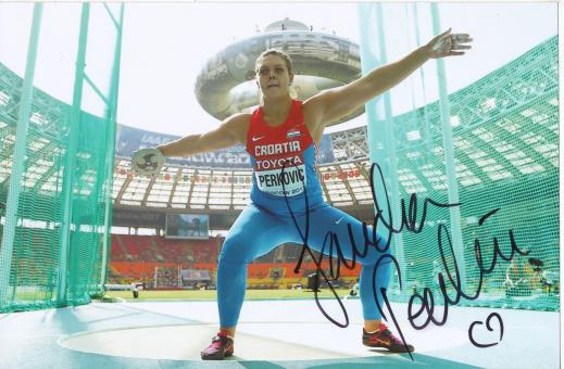 Sandra Perkovic  Kroatien  Diskus  WM 2013 Leichtathletik Foto original signiert 