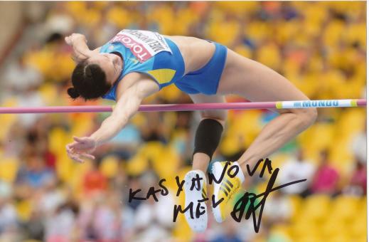 Hanna Melytschenko  Ukraine Siebenkampf  WM 2013 Leichtathletik Foto original signiert 