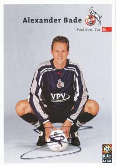 Alexander Bade  2000/2001   FC Köln Fußball Autogrammkarte original signiert 