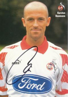 Karsten Baumann  1996/1997  FC Köln Fußball Autogrammkarte original signiert 