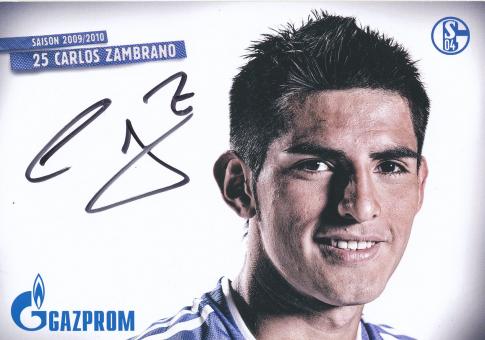 Carlos Zambrano   2009/2010  FC Schalke 04  Fußball Autogrammkarte original signiert 