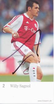 Willy Sagnol  2003/2004  FC Bayern München Fußball Autogrammkarte original signiert 