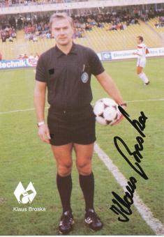 Klaus Broska  DFB Schiedsrichter  Fußball Autogrammkarte original signiert 