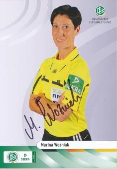 Marina Wozniak  DFB Schiedsrichter  Fußball Autogrammkarte original signiert 