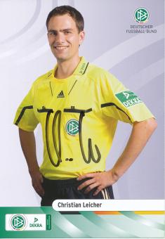 Christian Leicher  DFB Schiedsrichter  Fußball Autogrammkarte original signiert 