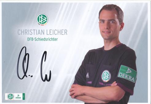Christian Leicher  DFB Schiedsrichter  Fußball Autogrammkarte original signiert 