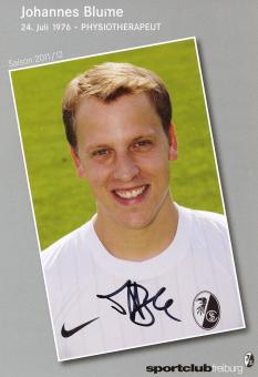 Johannes Blume  2011/2012  SC Freiburg Frauen Fußball Autogrammkarte original signiert 