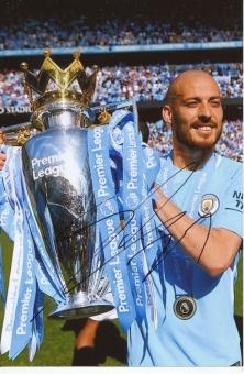 David Silva  Manchester City Fußball Autogramm Foto original signiert 