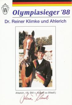 Dr.Reiner Klimke † 1999  Reiten  Autogrammkarte original signiert 