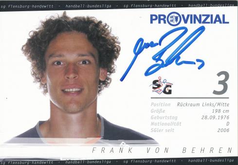 Frank von Behren  SG Flensburg Handewitt Handball Autogrammkarte original signiert 