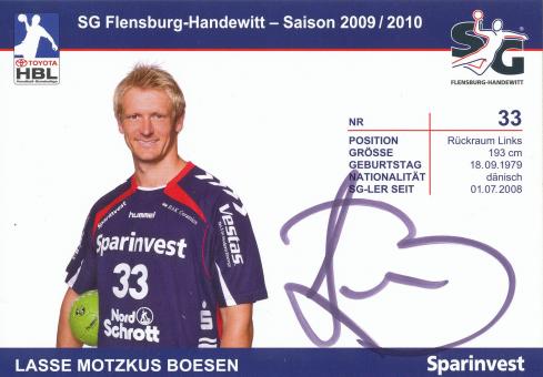 Lasse Motzikus Boesen  2009/10  SG Flensburg Handewitt Handball Autogrammkarte original signiert 