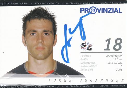 Torge Johannsen  SG Flensburg Handewitt Handball Autogrammkarte original signiert 