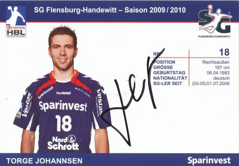 Torge Johannsen  2009/10  SG Flensburg Handewitt Handball Autogrammkarte original signiert 