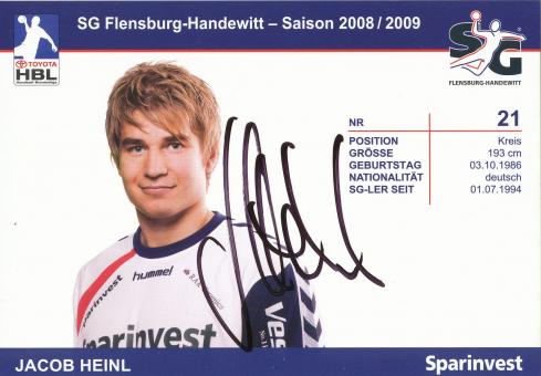 Jacob Heinl  2008/09  SG Flensburg Handewitt Handball Autogrammkarte original signiert 