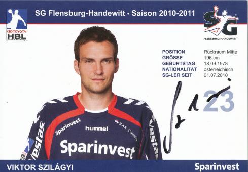 Viktor Szilagyi  2010/11  SG Flensburg Handewitt Handball Autogrammkarte original signiert 