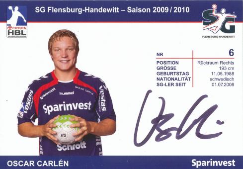 Oscar Carlen  2009/10   SG Flensburg Handewitt Handball Autogrammkarte original signiert 