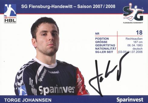 Torge Johannsen  2007/08   SG Flensburg Handewitt Handball Autogrammkarte original signiert 