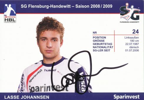 Lasse Johannsen  2008/09  SG Flensburg Handewitt Handball Autogrammkarte original signiert 