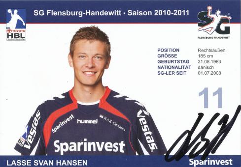 Lasse Svan Hansen  2010/11  SG Flensburg Handewitt Handball Autogrammkarte original signiert 
