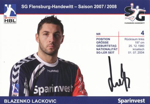 Blazenko Lackovic  2007/08  SG Flensburg Handewitt Handball Autogrammkarte original signiert 