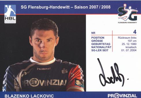 Blazenko Lackovic  2007/08  SG Flensburg Handewitt Handball Autogrammkarte original signiert 
