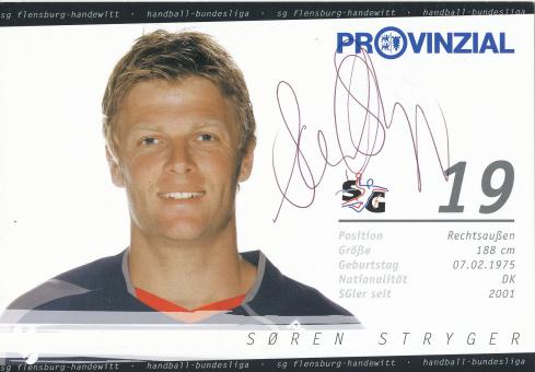 Sören Stryger   SG Flensburg Handewitt Handball Autogrammkarte original signiert 