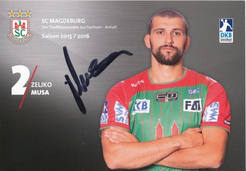Zeljko Musa  2015/16  SC Magdeburg Handball Autogrammkarte original signiert 