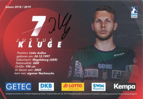 Justus Kluge  2018/19  SC Magdeburg Handball Autogrammkarte original signiert 