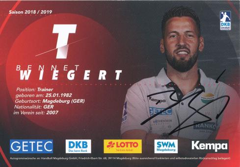 Bennet Wiegert  2018/19  SC Magdeburg Handball Autogrammkarte original signiert 