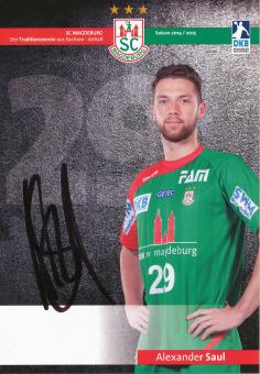 Alexander Saul  2014/15  SC Magdeburg Handball Autogrammkarte original signiert 