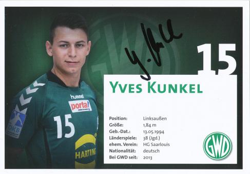 Yves Kunkel  GWD Minden  Handball Autogrammkarte original signiert 