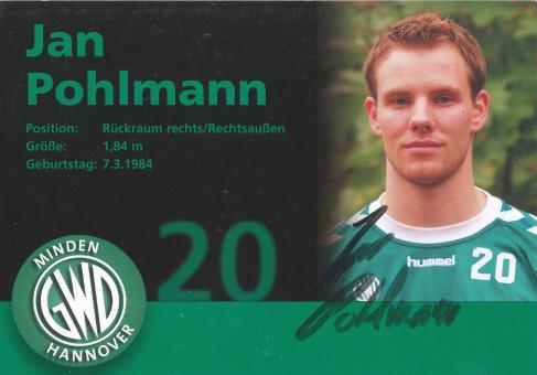 Jan Pohlmann  GWD Minden  Handball Autogrammkarte original signiert 