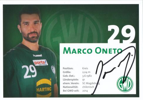 Marco Oneto  GWD Minden  Handball Autogrammkarte original signiert 