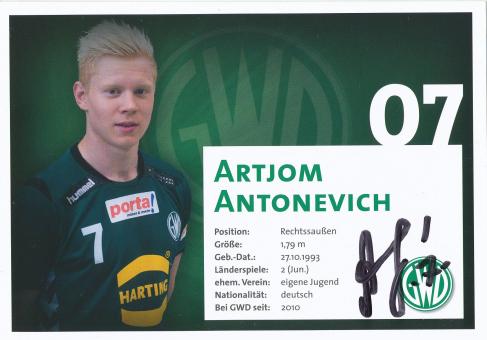 Artjom Antonevich   GWD Minden  Handball Autogrammkarte original signiert 