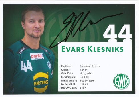 Evars Klesniks   GWD Minden  Handball Autogrammkarte original signiert 