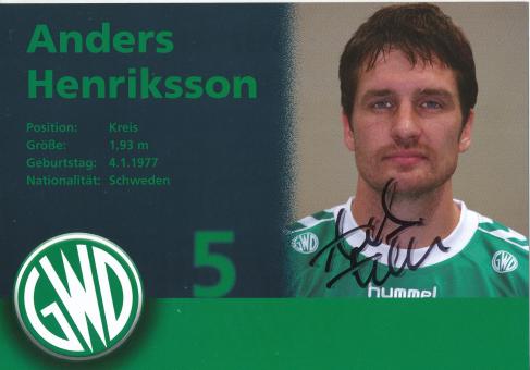 Anders Henriksson  GWD Minden  Handball Autogrammkarte original signiert 