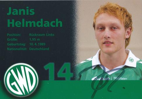 Janis Helmdach  GWD Minden  Handball Autogrammkarte original signiert 