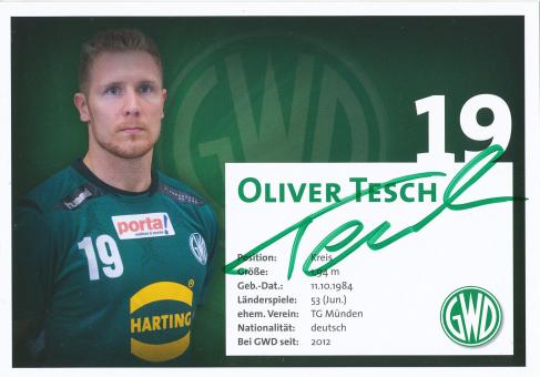 Oliver Tesch  GWD Minden  Handball Autogrammkarte original signiert 