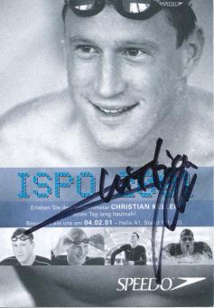 Christian Keller  Schwimmen  Autogrammkarte original signiert 
