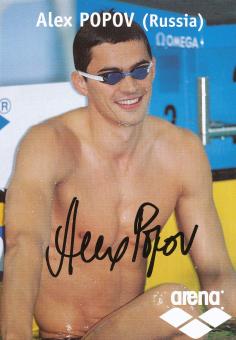 Alexander Popov  Rußland  Schwimmen  Autogrammkarte original signiert 